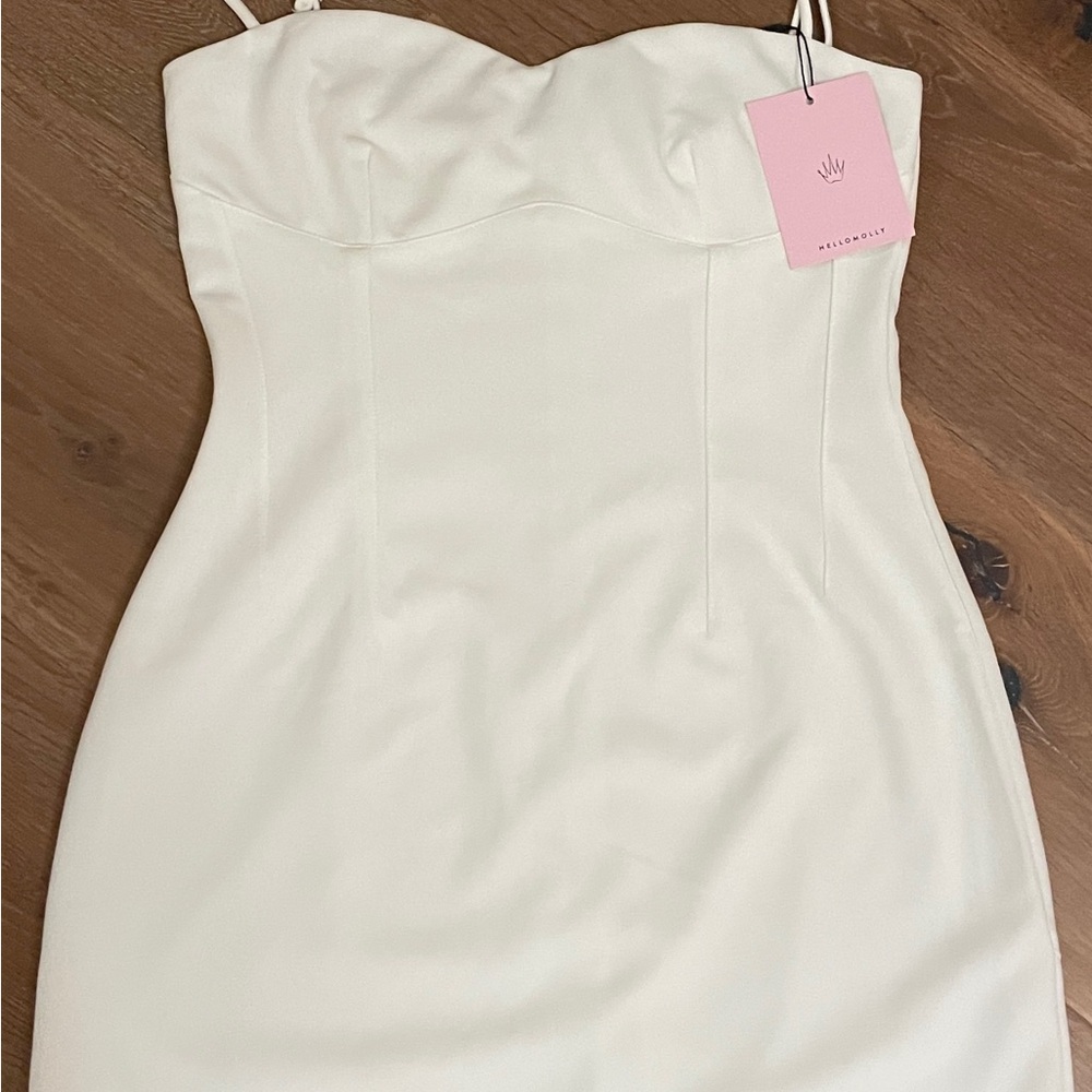 Hello Molly Elegant White Strapless Mini Dress